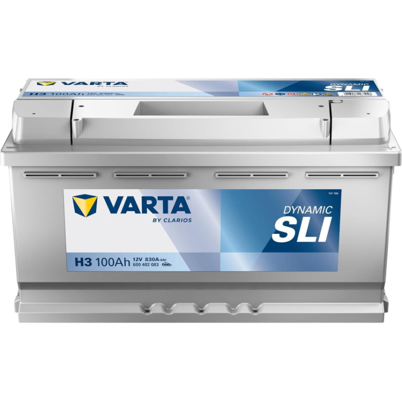 Varta - VARTA DYNAMIC SLI H3 12V 100Ah 830A (EN) 353x175x190 0/1 EAN4016987167458 - 12V | 100A | 100Ah