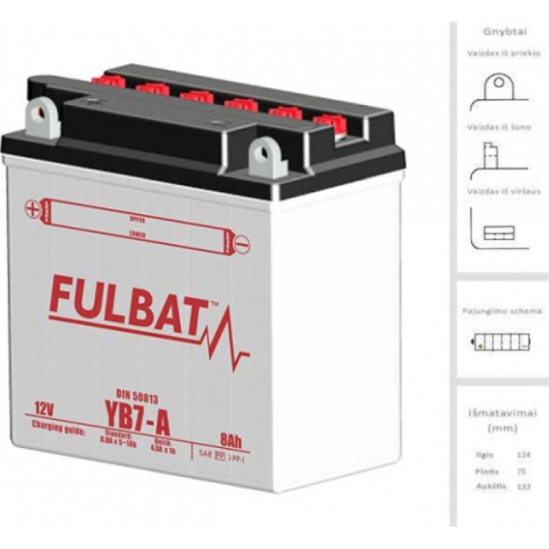 Fulbat - YB7-A (FB7-A) - 12V | 105A | 8Ah