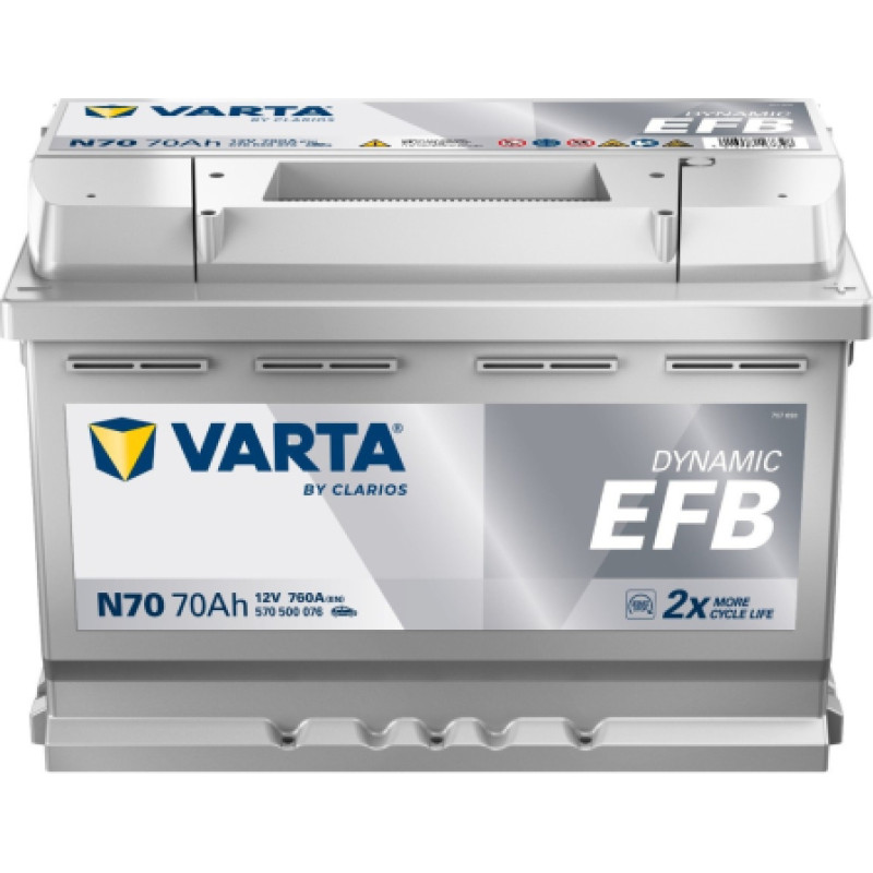 Varta - VARTA DYNAMIC EFB N70 0/1 - 12V | 70A | 70Ah