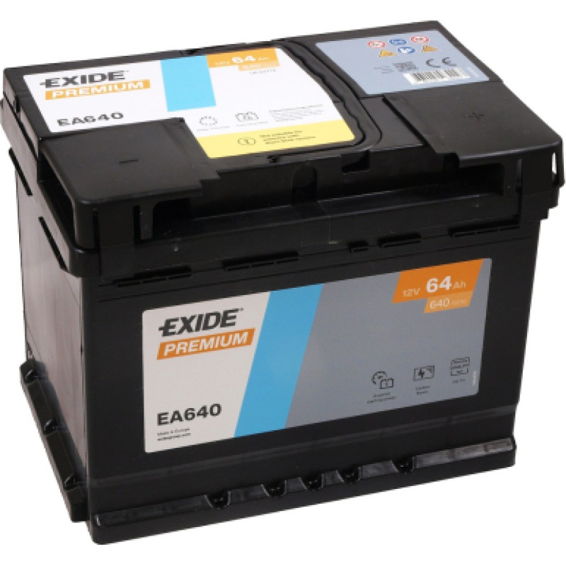 Exide - EXIDE PREMIUM EA640 0/1 - 12V | 64A | 64Ah