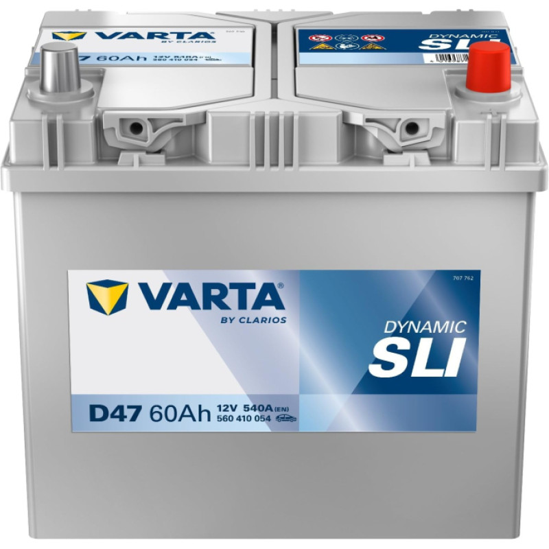 Varta - VARTA DYNAMIC SLI D47 12V 60Ah 540A (EN) 232x173x225 0/1 EAN4016987167601 - 12V | 60A | 60Ah