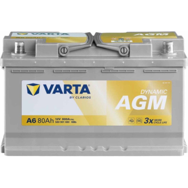 Varta - VARTA DYNAMIC AGM A6 0/1 - 12V | 80A | 80Ah