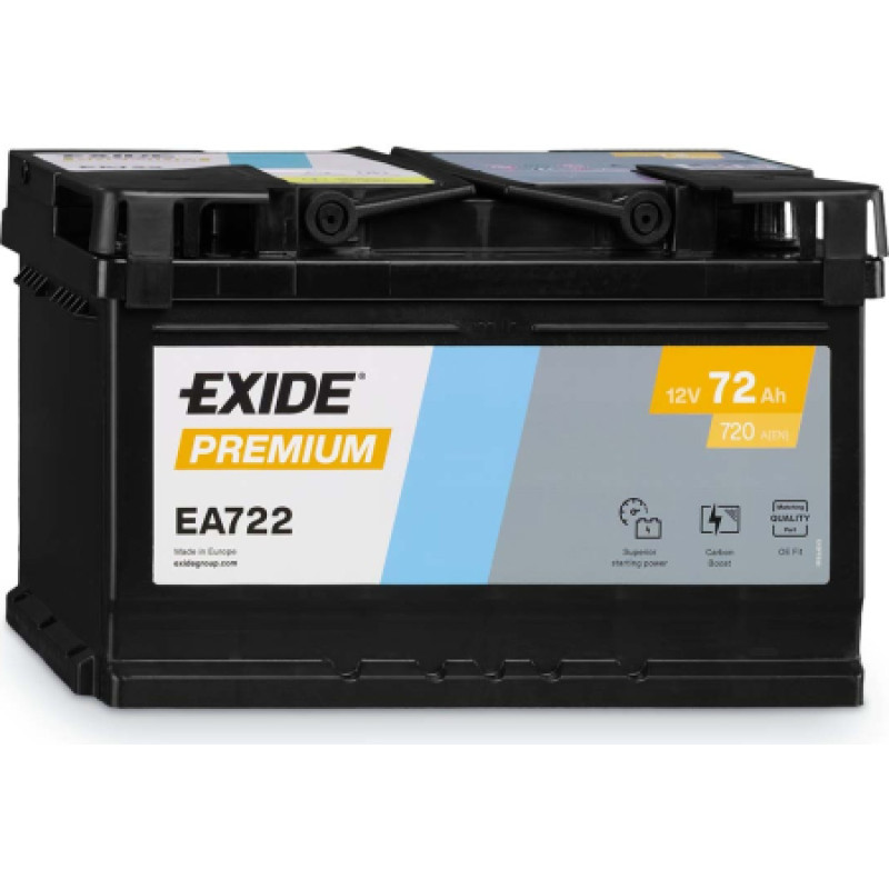 Exide - EXIDE PREMIUM EA722 0/1 - 12V | 72A | 72Ah