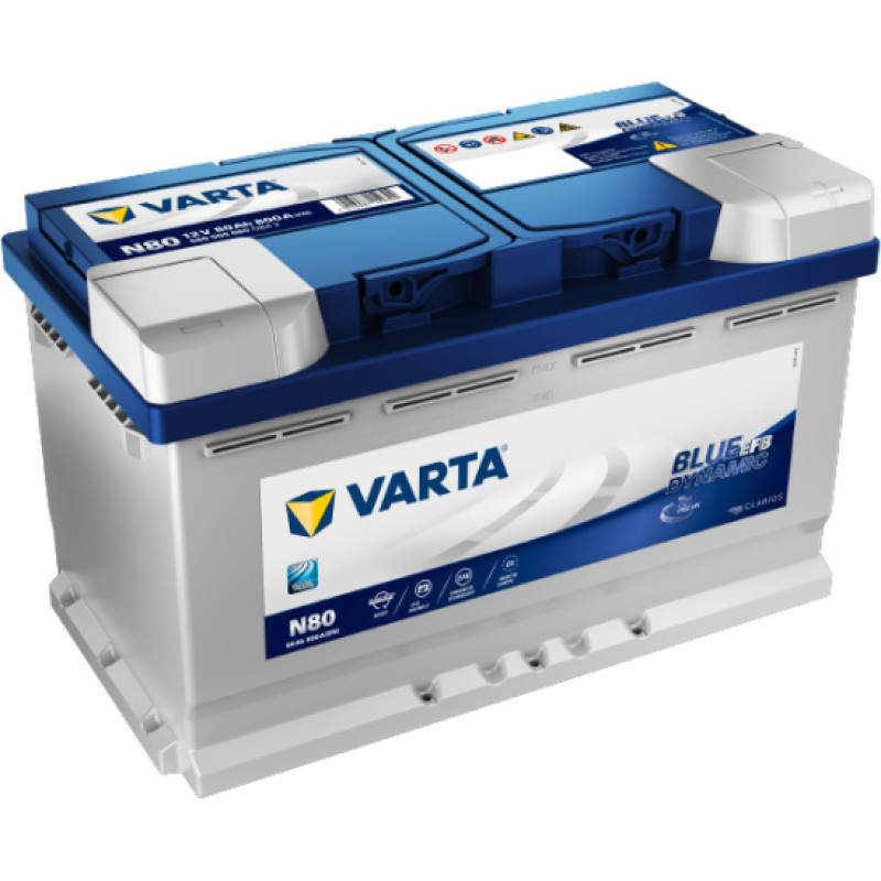Varta - VARTA Blue Dynamic EFB N80 12V 80Ah 800A (EN) 315x175x190 0/1 EAN4016987152324 - 12V | 80A | 80Ah