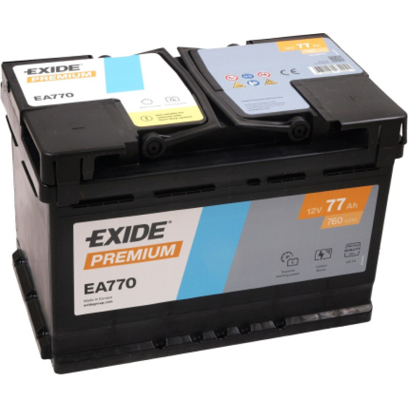 Exide - EXIDE PREMIUM EA770 0/1 - 12V | 77A | 77Ah