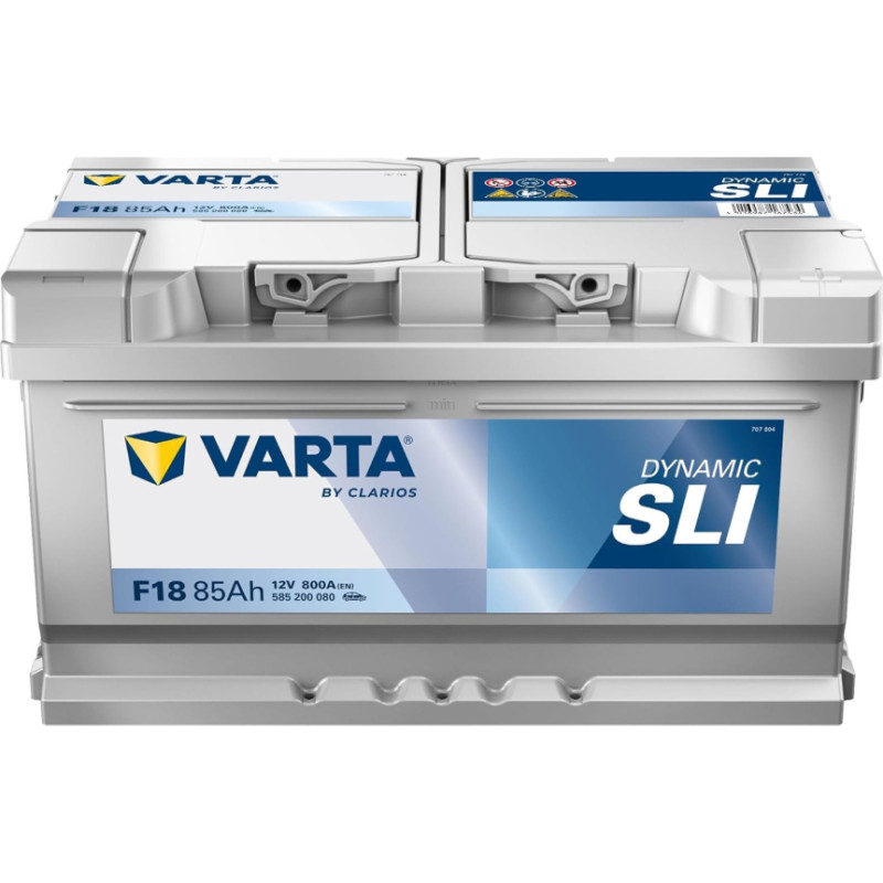 Varta - VARTA DYNAMIC SLI F18 12V 85Ah 800A (EN) 315x175x175 0/1 EAN4016987167434 - 12V | 85A | 85Ah