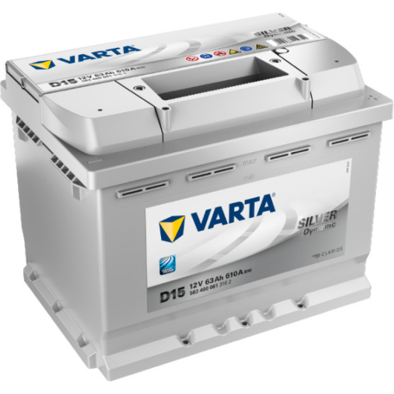 Varta - VARTA SILVER DYNAMIC D15 12V 63Ah 610A (EN) 242x175x190 0/1 EAN4016987119754 - 12V | 63A | 63Ah
