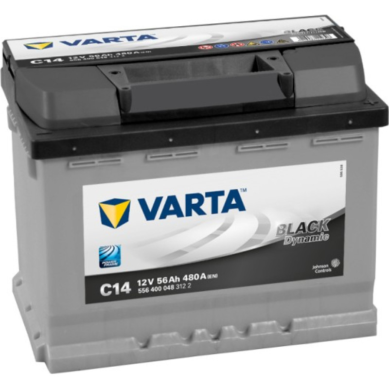 Varta - VARTA BLACK DYNAMIC C14 12V 56Ah 480A (EN) 242x175x190 0/1 EAN4016987119396 - 12V | 56A | 55Ah