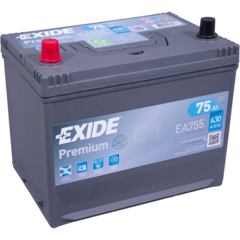 Exide - EXIDE PREMIUM EA755 1/1 - 12V | 75A | 75Ah