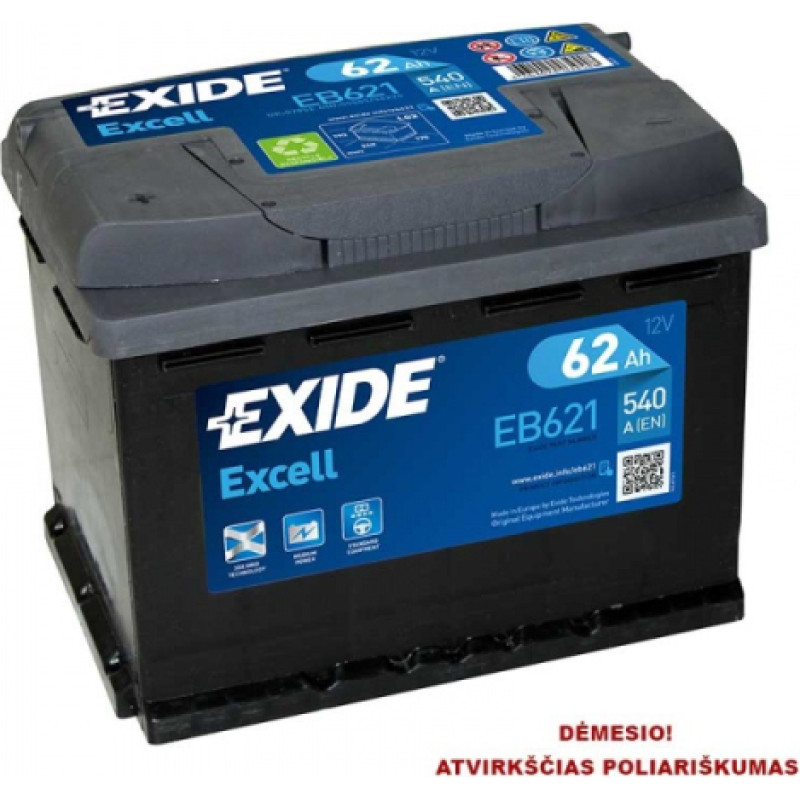 Exide - EB621 - 12V | 540A | 62Ah