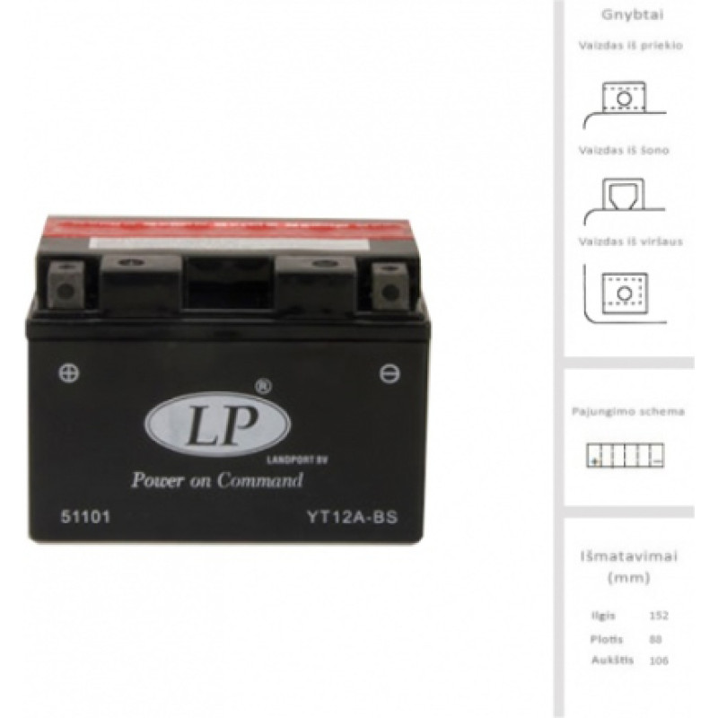 Landport - LT12A-BS AGM - 12V | 175A | 10Ah