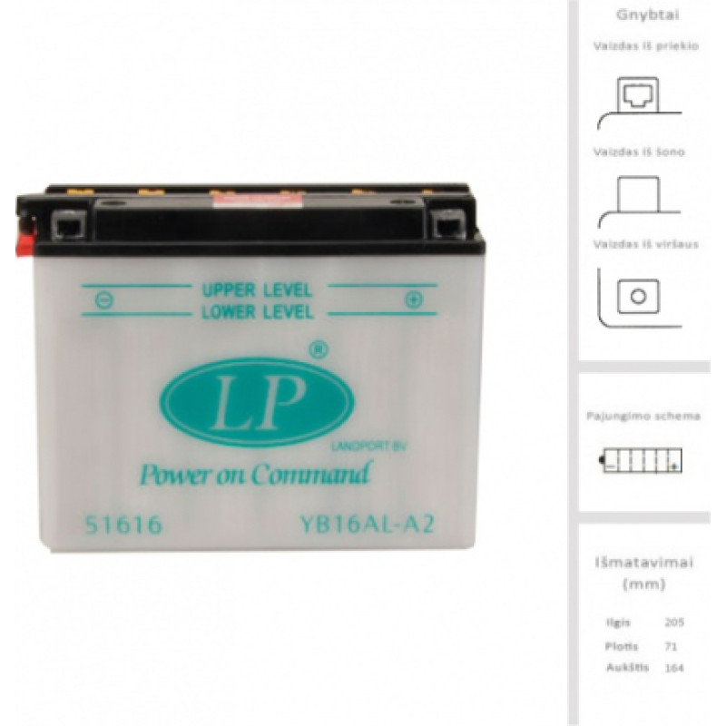 Landport - LB16AL-A2 DRY - 12V | 210A | 16Ah