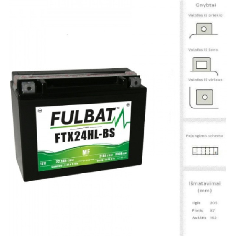 Fulbat - YTX24HL-BS (FTX24HL-BS) - 12V | 350A | 21Ah